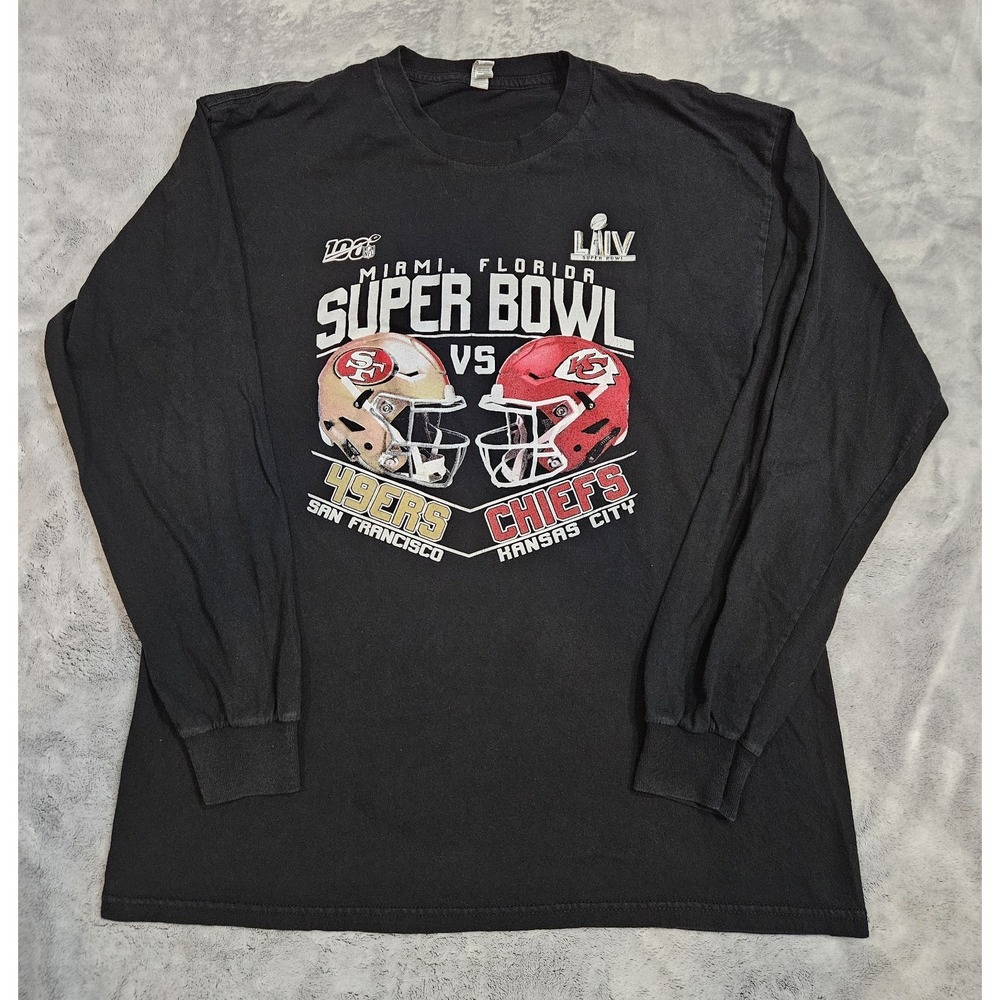 San Francisco 49ers Kansas City Chiefs Shirt Men's Large NFL Football Super Bowl